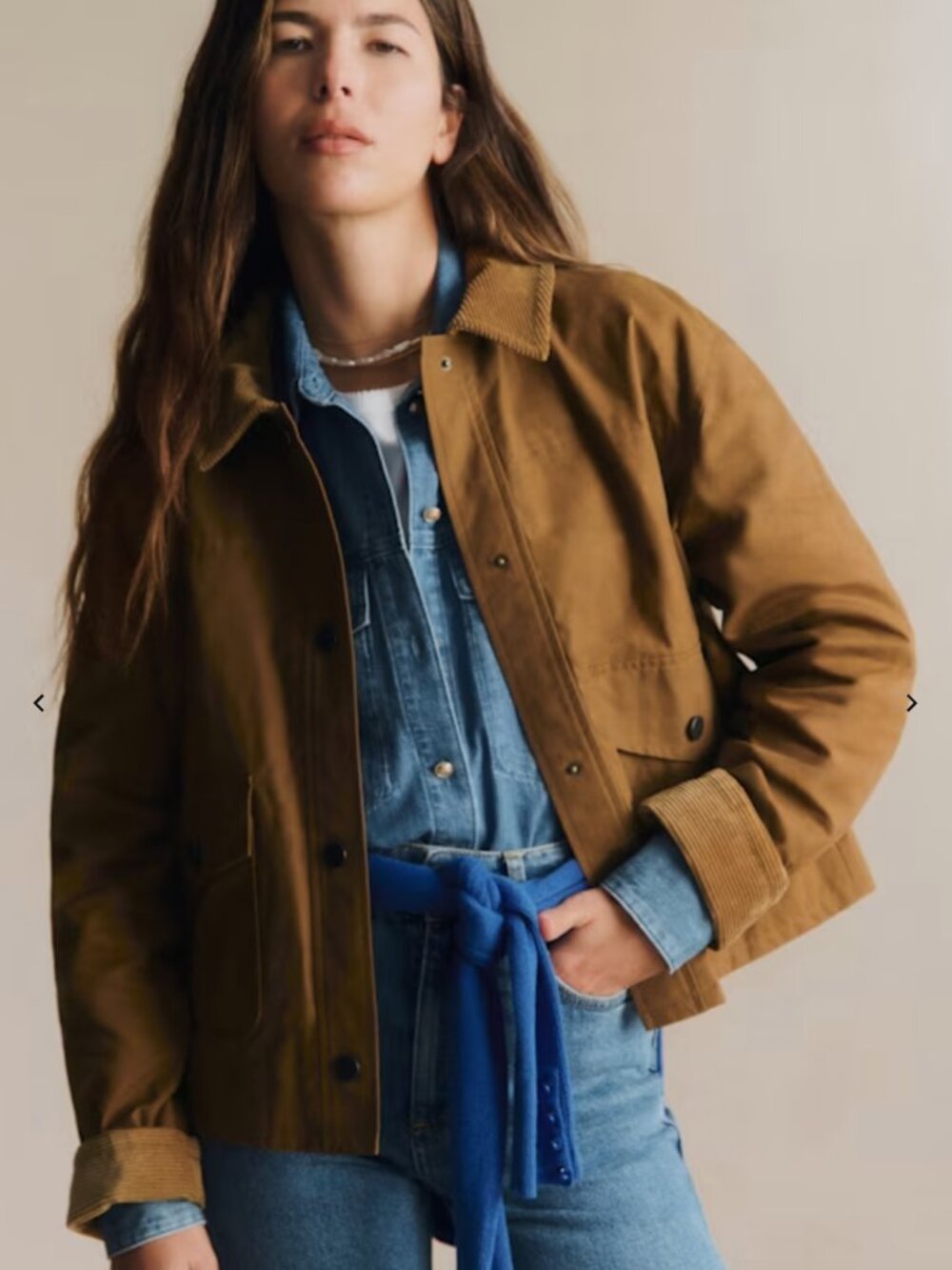 Sezane Manoe Jacket Hazelnut Sz 36 (US 6) Chore Barn Jacket